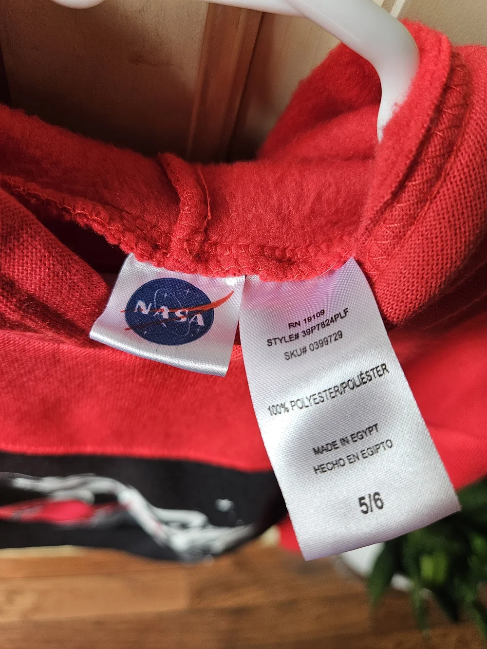 *NASA Red & Black Astronaut Skate Hoodie - Picture 3 of 3
